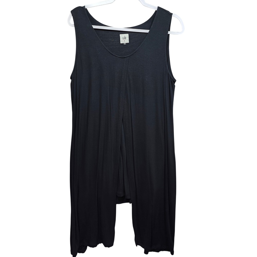 Cabi Beyond Tee Layered Tunic Top Sleeveless Womens M Black Whimsigoth Lagenlook